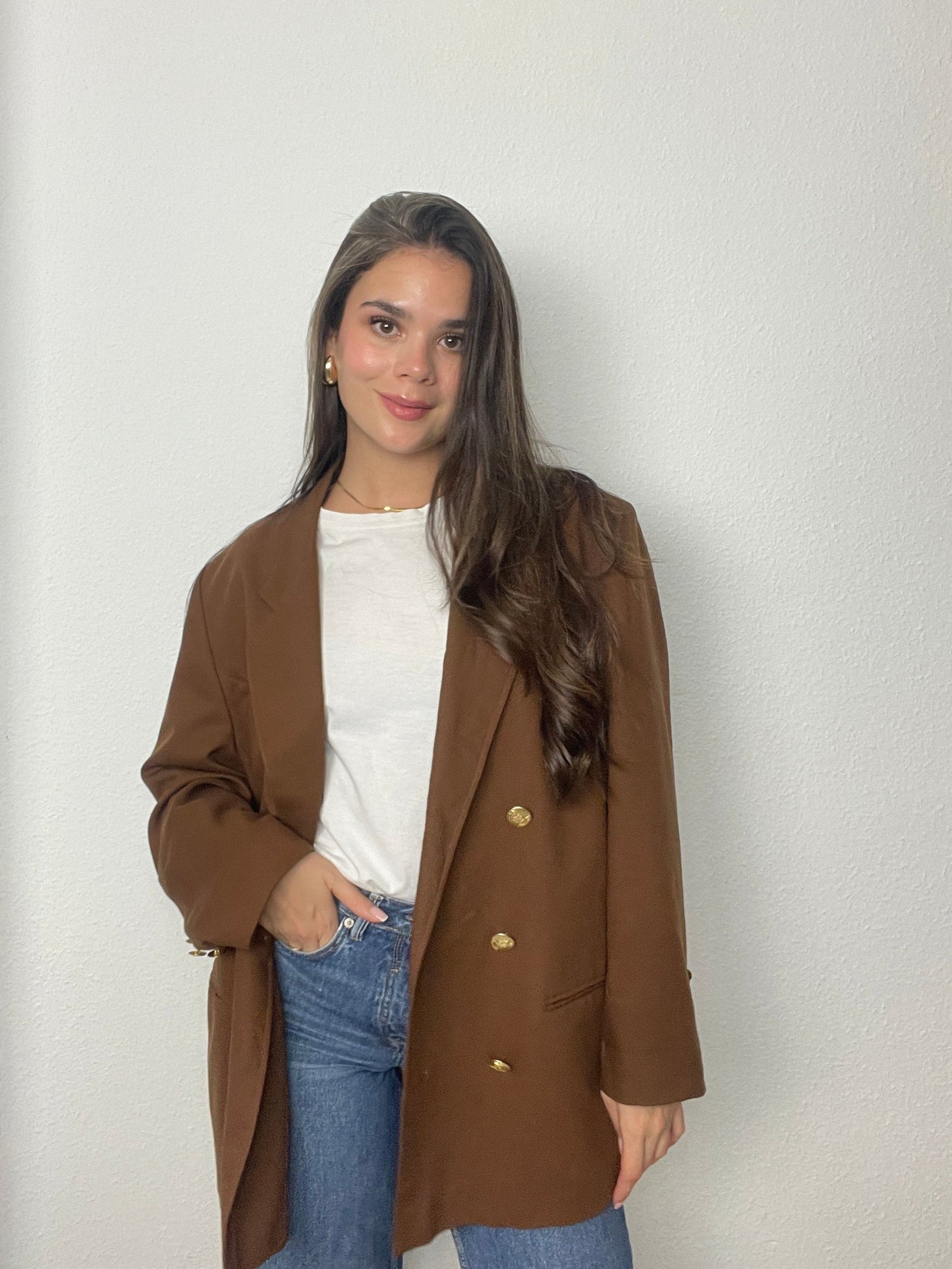 Vintage Oversize Blazer Brown 115