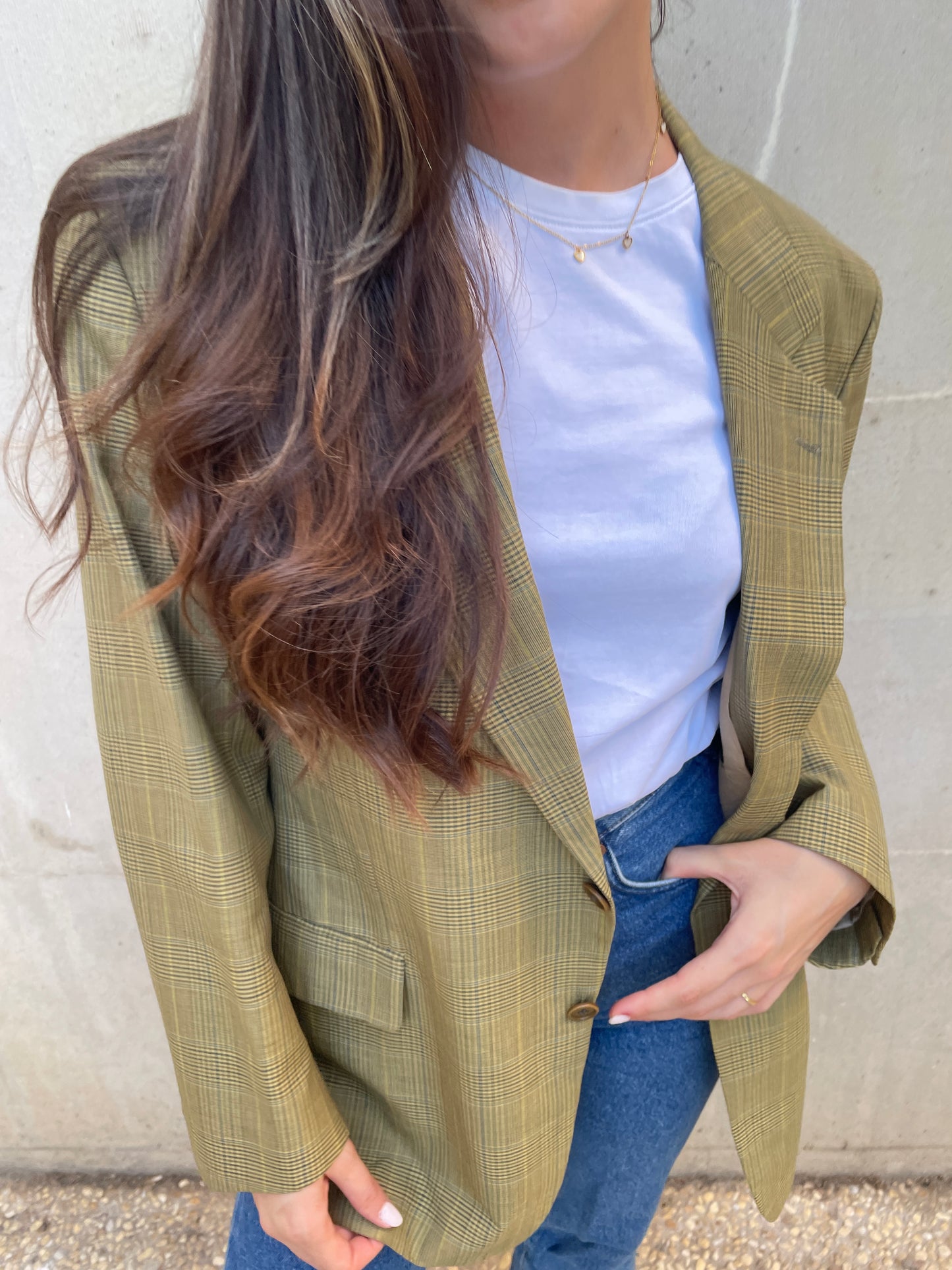 Vintage Oversized Blazer Olive 103