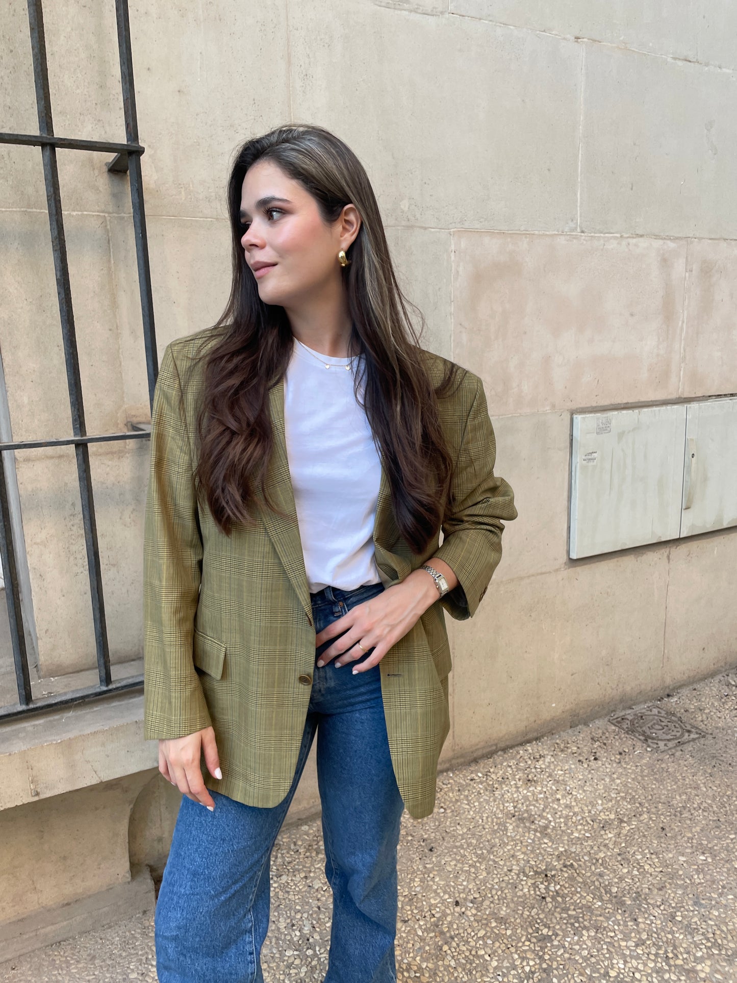 Vintage Oversized Blazer Olive 103