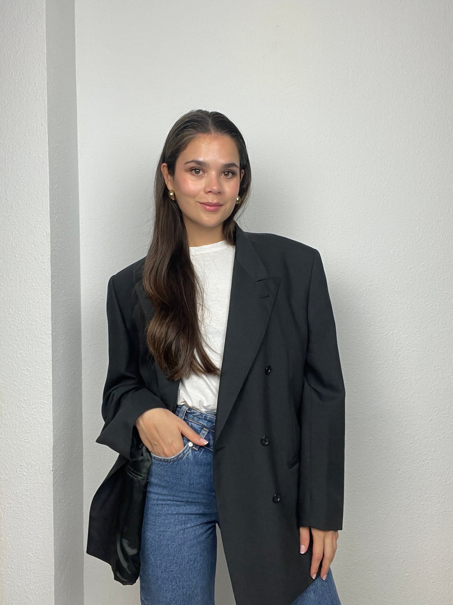 Vintage Oversized Blazer Black 106